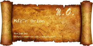 Már Orion névjegykártya